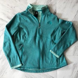 The North Face teal zip up sweatshirt size XL